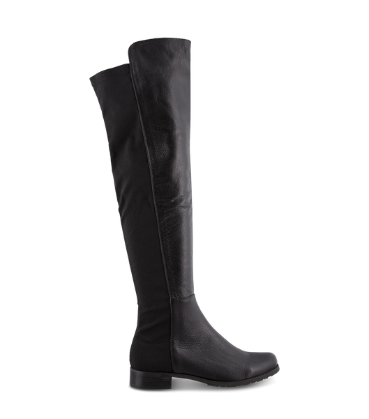 Tony Bianco Panache Black Luxe/Black Micro Stretch 3cm Knee High Boots Black | FSGHY23153