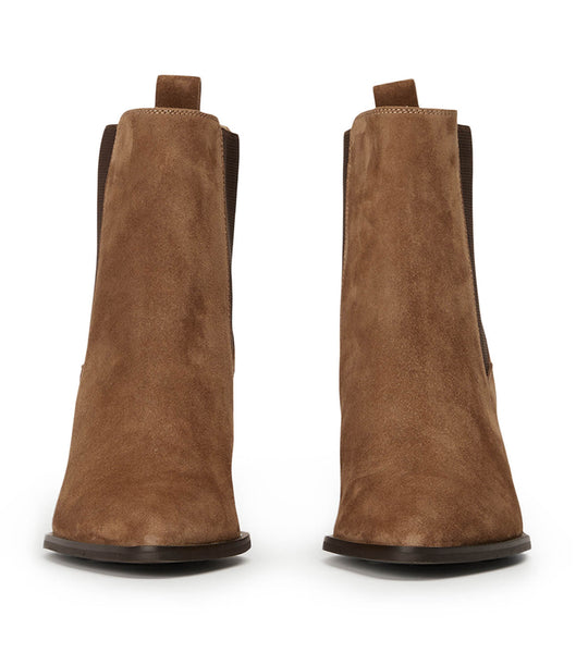 Tony Bianco Piston Saddle Suede 7.5cm Heeled Boots Brown | SGNEJ70202