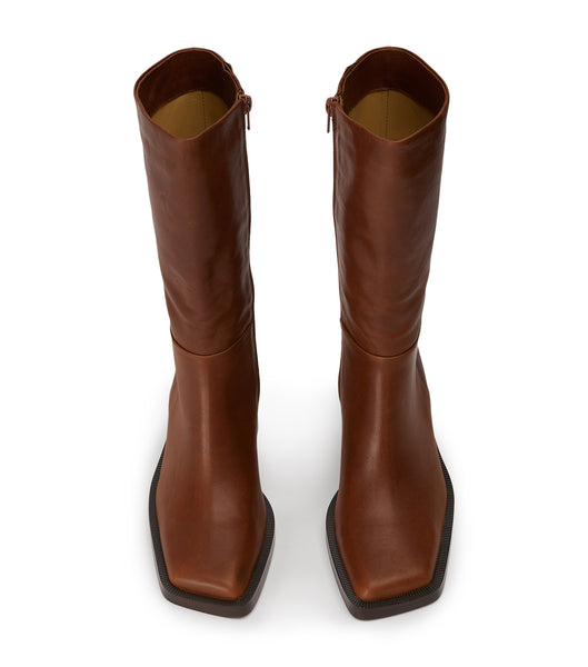 Tony Bianco Prestige Cognac 8cm Knee High Boots Brown | TSGWZ86505