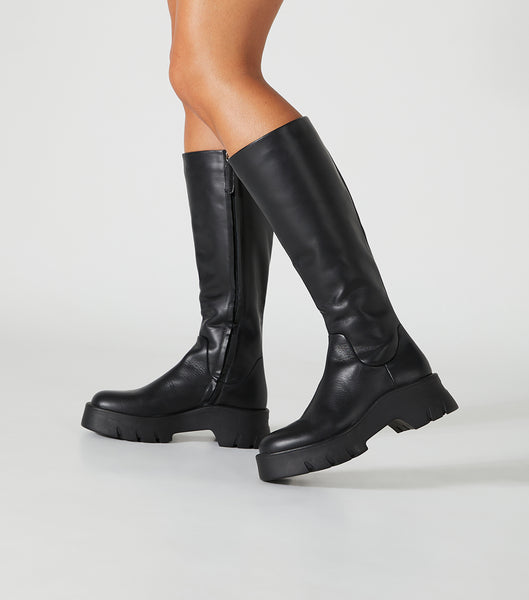 Tony Bianco Rage Black Turin 5.5cm Knee High Boots Black | QSGUV74722