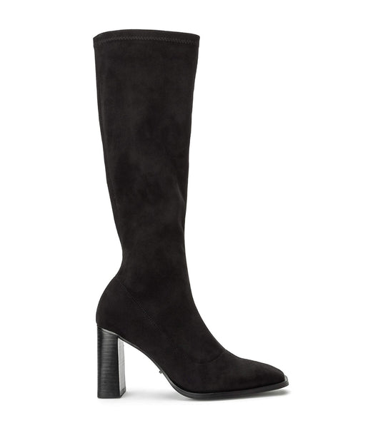 Tony Bianco Renae Black Stretch Suede 8.5cm Mid Calf Boots Black | ASGDF11810