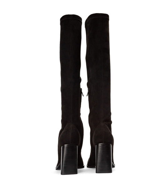 Tony Bianco Renae Black Stretch Suede 8.5cm Knee High Boots Black | FSGHY77370