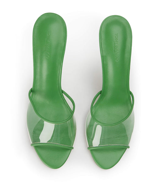 Tony Bianco Riana Clear Vinylite/Acid Green 9.5cm Stiletto Heels Green | SGJVR24190