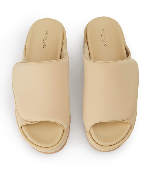 Tony Bianco Roxana Nude Scuba 6cm Slides Beige | SGQAV16395