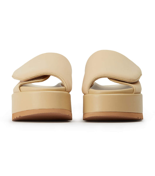 Tony Bianco Roxana Nude Scuba 6cm Slides Beige | SGQAV16395