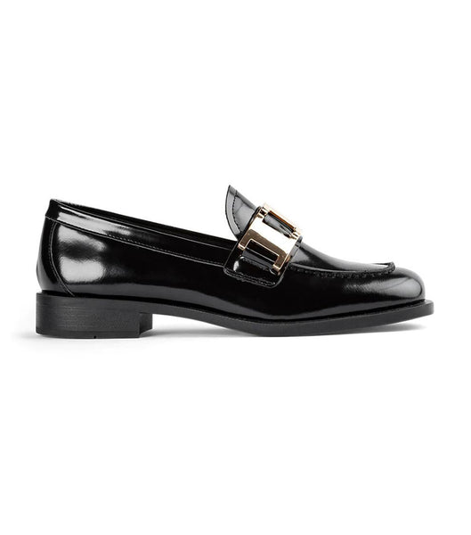 Tony Bianco Ruiz Black Hi Shine 2.5cm Loafers Black | SGDYB53035