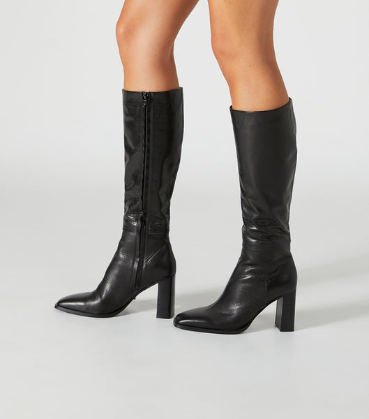 Tony Bianco Rylee Black Venice 8.5cm Heeled Boots Black | DSGVO55147