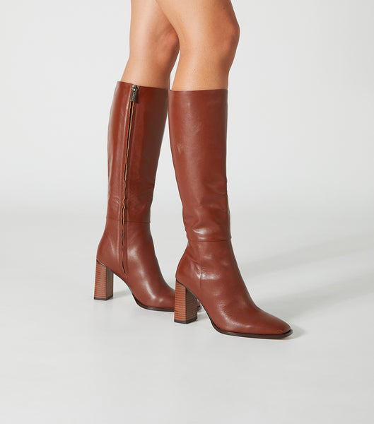 Tony Bianco Rylee Rust Venice 8.5cm Knee High Boots Red | FSGHY86921