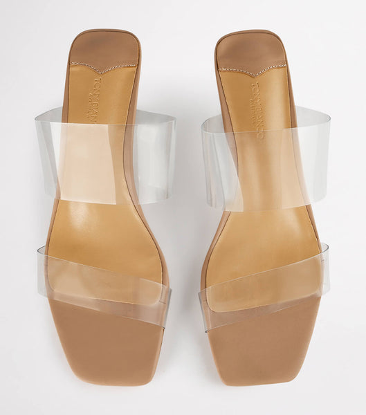 Tony Bianco Sabelle Clear Vynalite/Skin Capretto 6.5cm Event Heels Skin Color | SGDYB14593