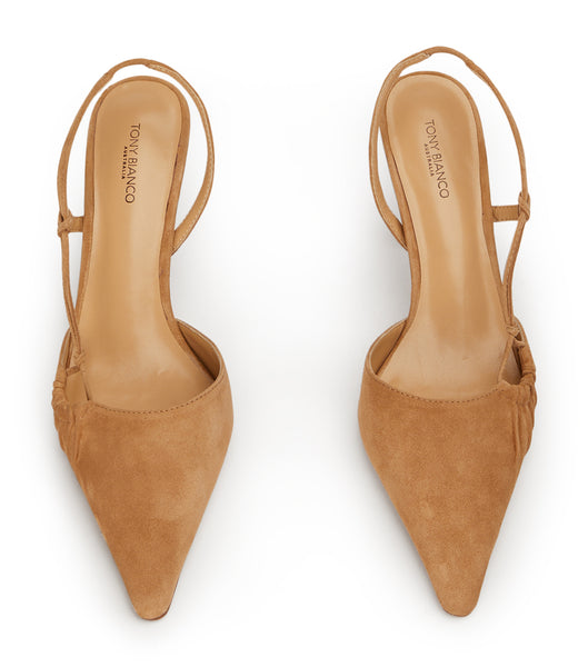 Tony Bianco Sakai Butterscotch Suede 8cm Event Heels Beige | GSGEC39021