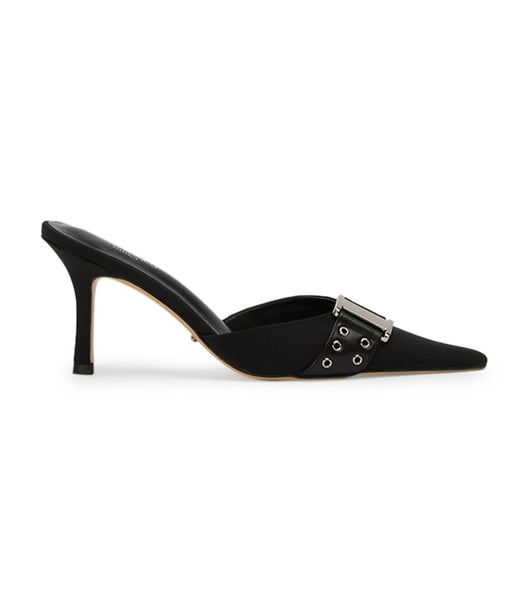 Tony Bianco Samma Black Grosgrain/Black Como 8cm Low Heels Black | QSGUV30557