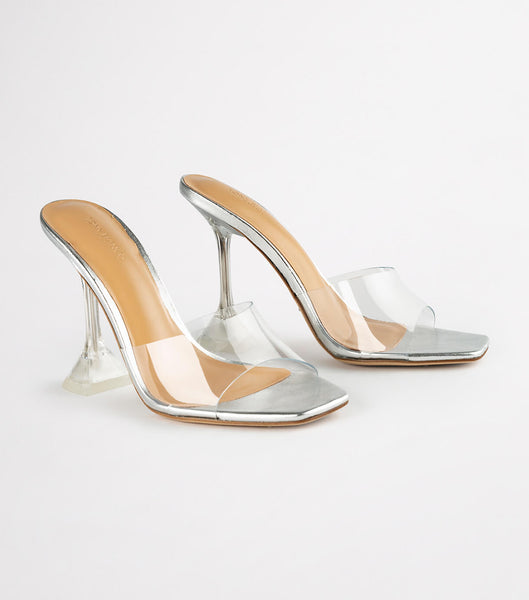 Tony Bianco Serri Clear Vinylite/Silver 10.5cm Bridal Heels Silver | SSGVO41546