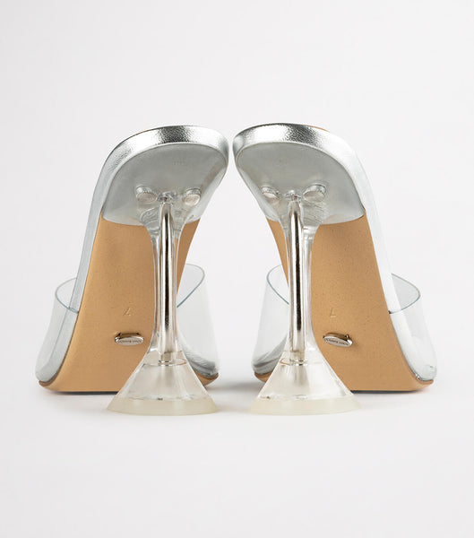 Tony Bianco Serri Clear Vinylite/Silver 10.5cm Bridal Heels Silver | SSGVO41546