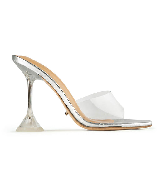 Tony Bianco Serri Clear Vinylite/Silver 10.5cm Bridal Heels Silver | SSGVO41546