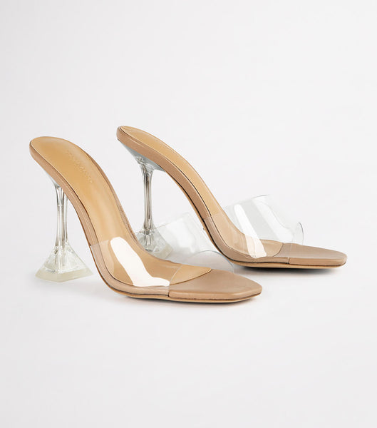 Tony Bianco Serri Clear Vinylite/Skin Nappa 10.5cm Bling Heels Skin Color | BSGSO17730