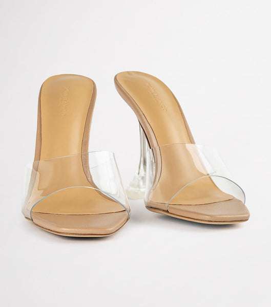 Tony Bianco Serri Clear Vinylite/Skin Nappa 10.5cm Bridal Heels Skin Color | SGDYB28691