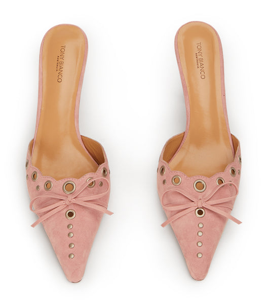 Tony Bianco Shae Blossom Suede 8cm Low Heels Pink | BSGSO12966