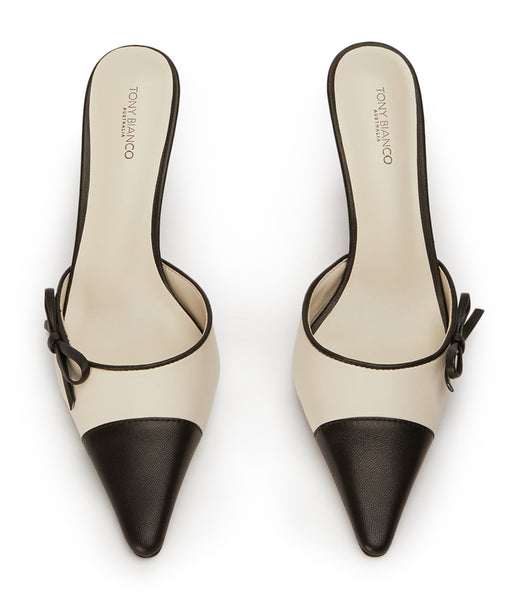 Tony Bianco Shirley Bone/Black 8cm Event Heels Beige / Black | SGJVR25893