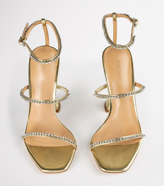 Tony Bianco Shy Gold Nappa Metallic 10.5cm Bling Heels Gold / Metal | DSGVO40630