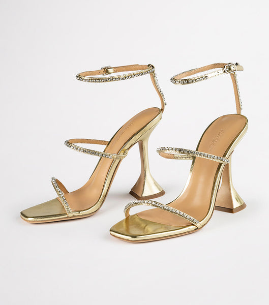 Tony Bianco Shy Gold Nappa Metallic 10.5cm Bling Heels Gold / Metal | DSGVO40630