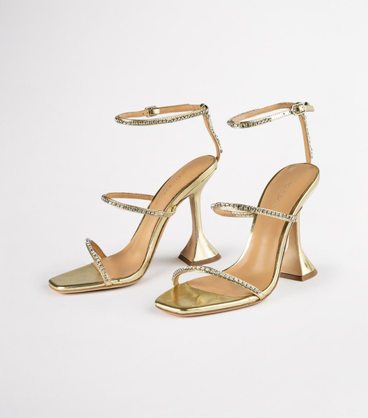 Tony Bianco Skye Gold Nappa Metallic 10.5cm Bling Heels Gold / Metal | SGDFL59872