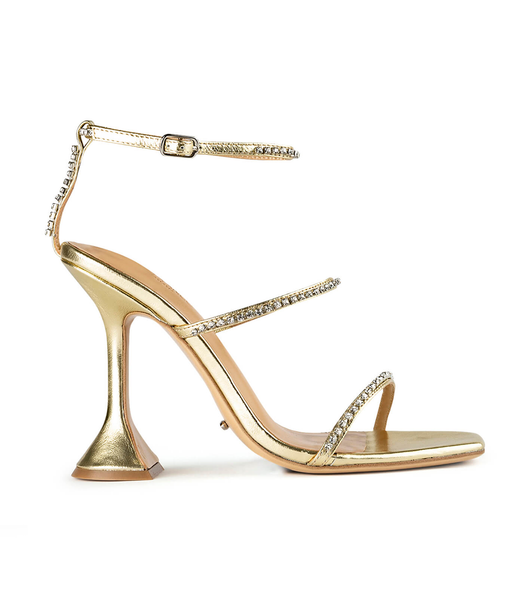 Tony Bianco Skye Gold Nappa Metallic 10.5cm Bling Heels Gold / Metal | SGDFL59872