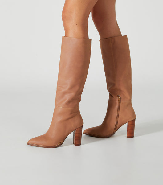 Tony Bianco Skyla Caramel Venice 9cm Heeled Boots Brown | SGJZR67483