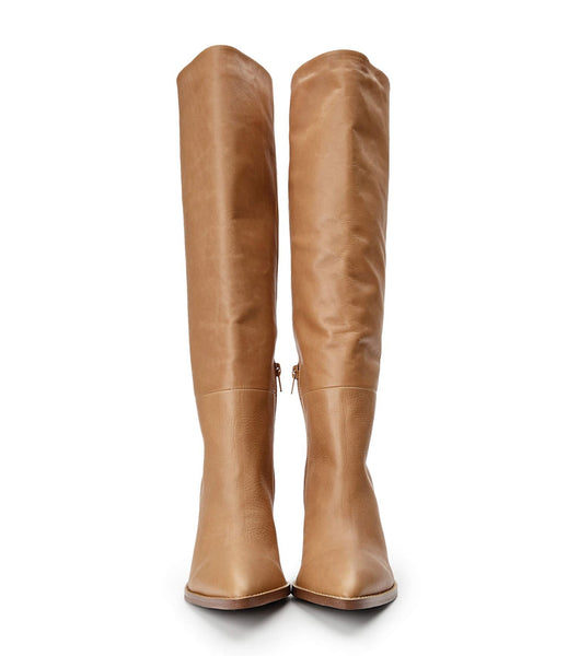 Tony Bianco Skyla Caramel Venice 9cm Heeled Boots Brown | SGJZR67483