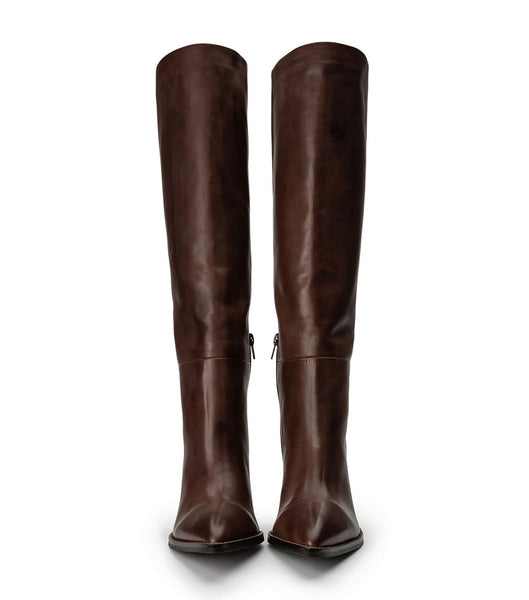 Tony Bianco Skyla Choc Como 9cm Heeled Boots Chocolate | XSGBH23447