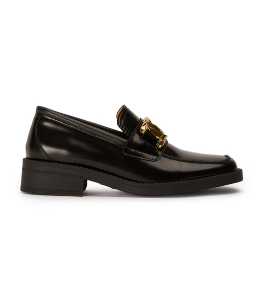 Tony Bianco Tia Black Hi Shine 4cm Loafers Black | SGEAH15525