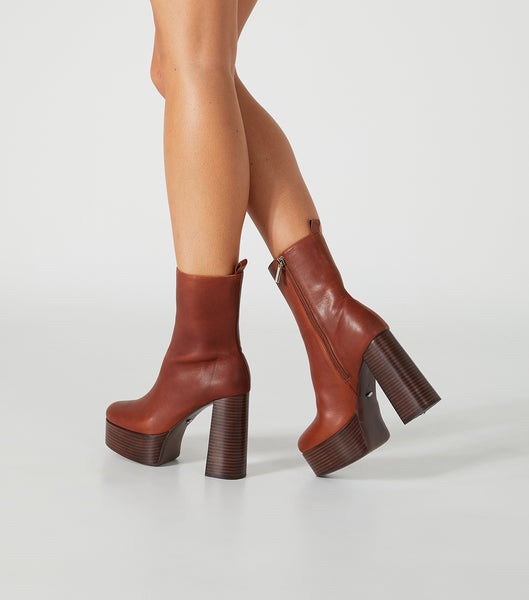 Tony Bianco Tyra Cognac 12cm Ankle Boots Brown | YSGGT45517