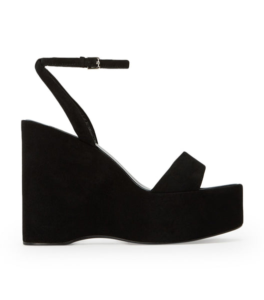 Tony Bianco Vesna Black Suede 13cm Wedges Black | ESGHC55196