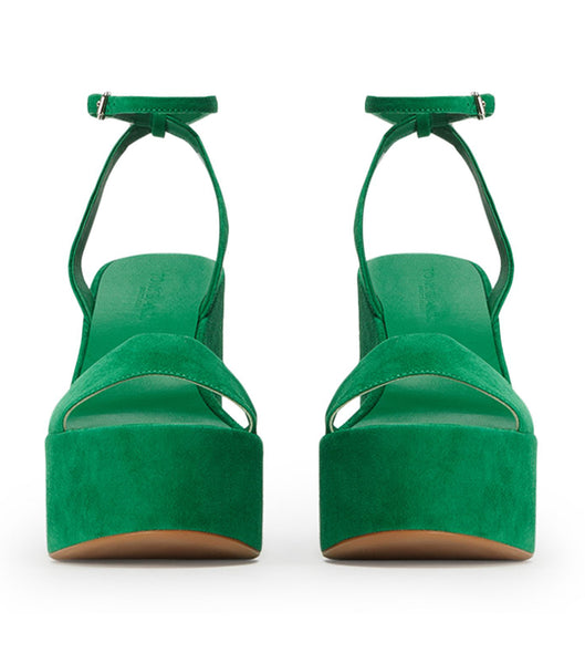 Tony Bianco Vesna Jade Suede 13cm Wedges Green | SGQCS66585