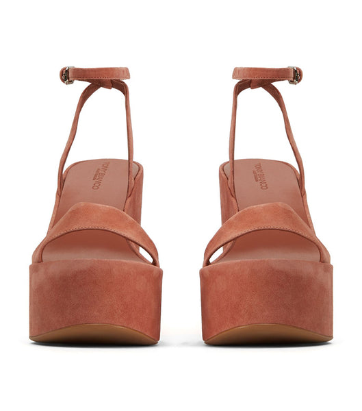 Tony Bianco Vesna Rose Suede 13cm Wedges Rose | SGQCS10400