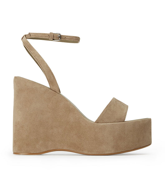 Tony Bianco Vesna Stone Suede 13cm Wedges Grey | YSGGT77567