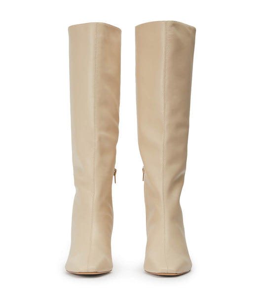 Tony Bianco Vixon Vanilla Nappa 5cm Heeled Boots Light Yellow | SSGNY13495