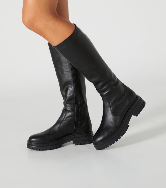 Tony Bianco Wanda Black Venice 4.5cm Knee High Boots Black | MSGFT50112