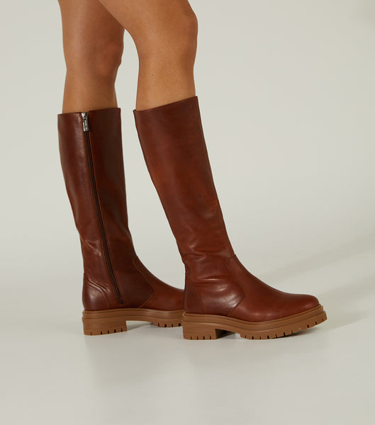 Tony Bianco Wanda Cognac 4.5cm Combat Boots Brown | SGDYB52668