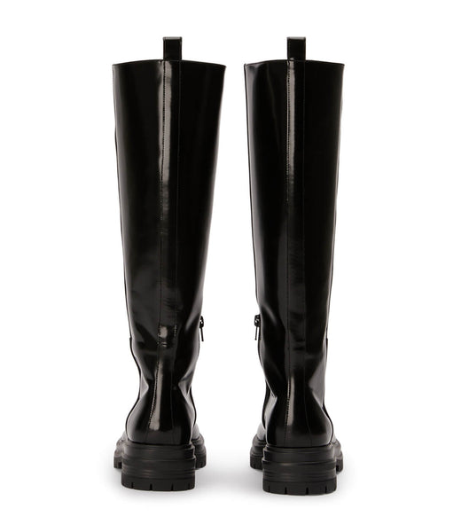 Tony Bianco Welly Black Hi Shine 4.5cm Knee High Boots Black | YSGGT98569