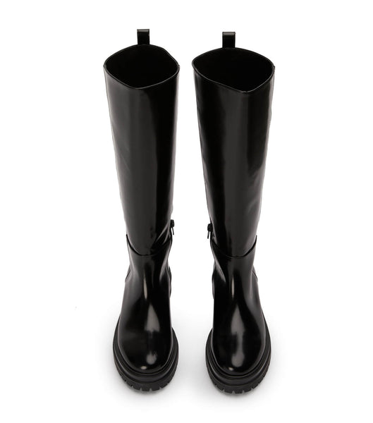 Tony Bianco Welly Black Hi Shine 4.5cm Mid Calf Boots Black | USGND96704