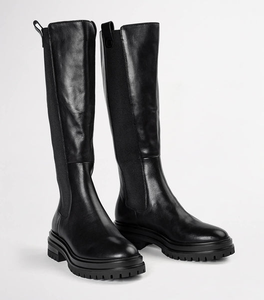 Tony Bianco Winx Black Venice 4.5cm Knee High Boots Black | LSGTR33755