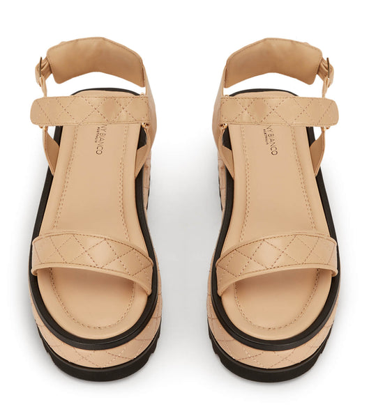 Tony Bianco Zahara Beech Nappa 6cm Flat Sandals Beige | SGJKU48861