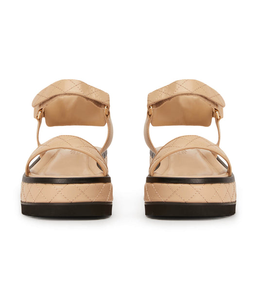 Tony Bianco Zahara Beech Nappa 6cm Flat Sandals Beige | SGJKU48861