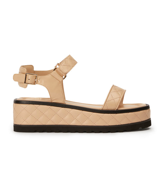 Tony Bianco Zahara Beech Nappa 6cm Flat Sandals Beige | SGJKU48861