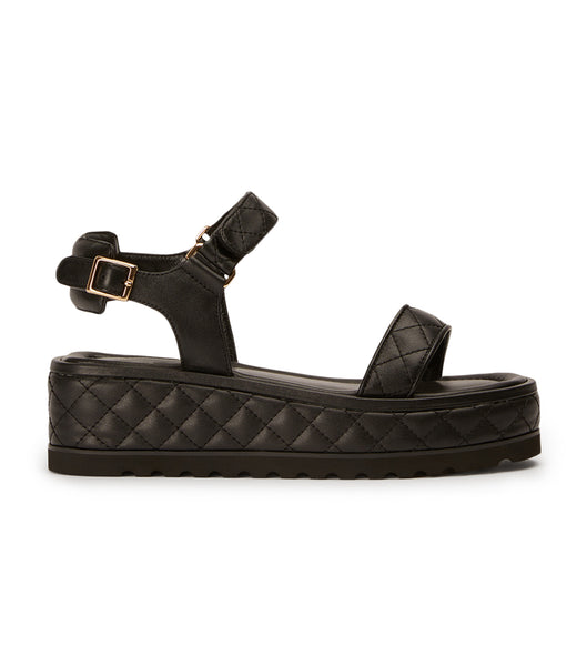 Tony Bianco Zahara Black Nappa 6cm Flat Sandals Black | SGCVG99157