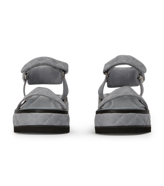 Tony Bianco Zahara Steel Grey Suede 6cm Flat Sandals Grey | ASGWC97090