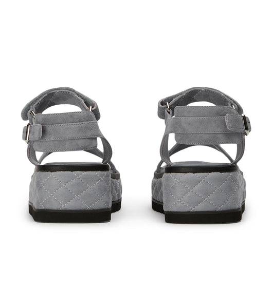 Tony Bianco Zahara Steel Grey Suede 6cm Flat Sandals Grey | ASGWC97090