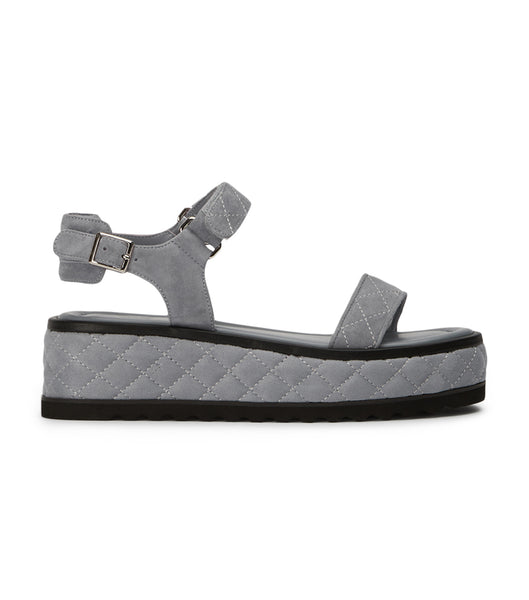 Tony Bianco Zahara Steel Grey Suede 6cm Flat Sandals Grey | ASGWC97090