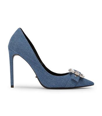 Tony Bianco Abbey Washed Denim 10.5cm Court Shoes Blue | SGJKU59306