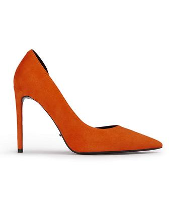 Tony Bianco Alyx Aperol Suede 10.5cm Court Shoes Orange | SGIIZ10349